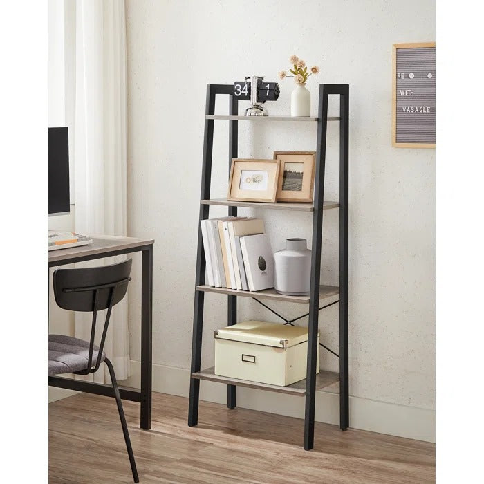 Bookshelf: Rustic Brown Etagere Bookcase