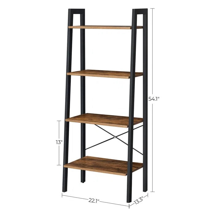Bookshelf: Rustic Brown Etagere Bookcase