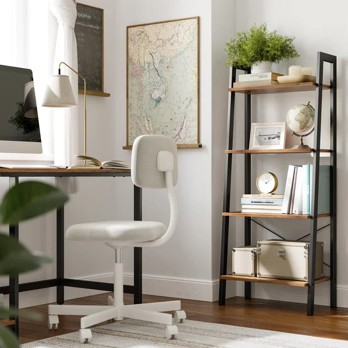 Bookshelf: Rustic Brown Etagere Bookcase