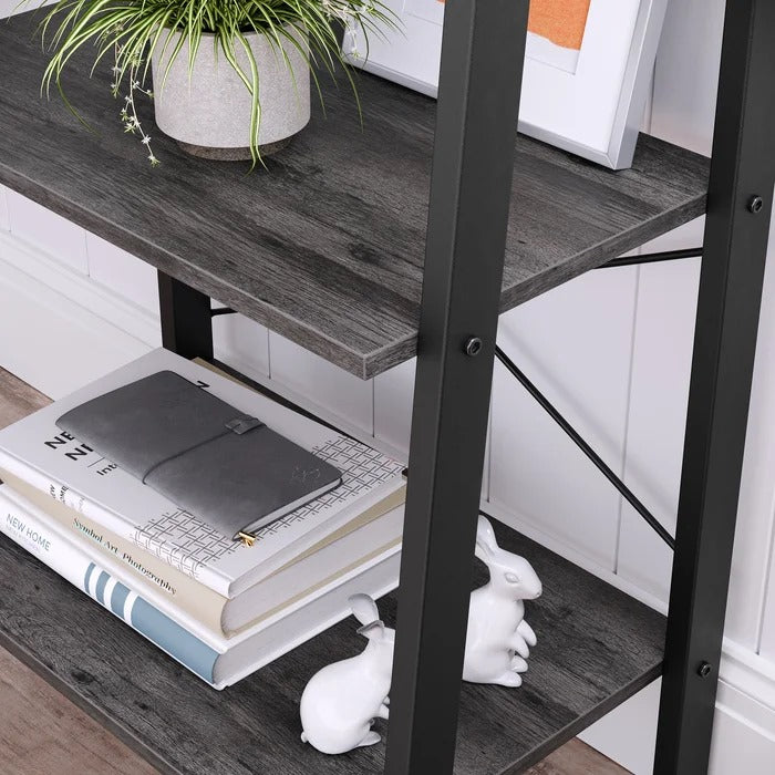 Bookshelf: Rustic Brown Etagere Bookcase