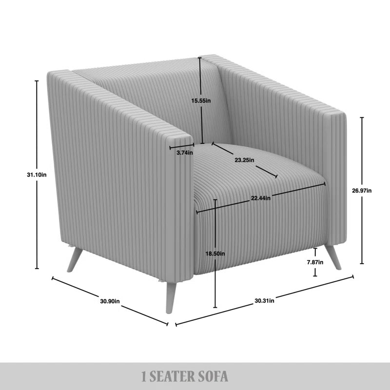 Luxury Sofa Sets: 3-Piece Velvet Sofa Set with Chair, Loveseat & Sofa in Stylish Vertical Design