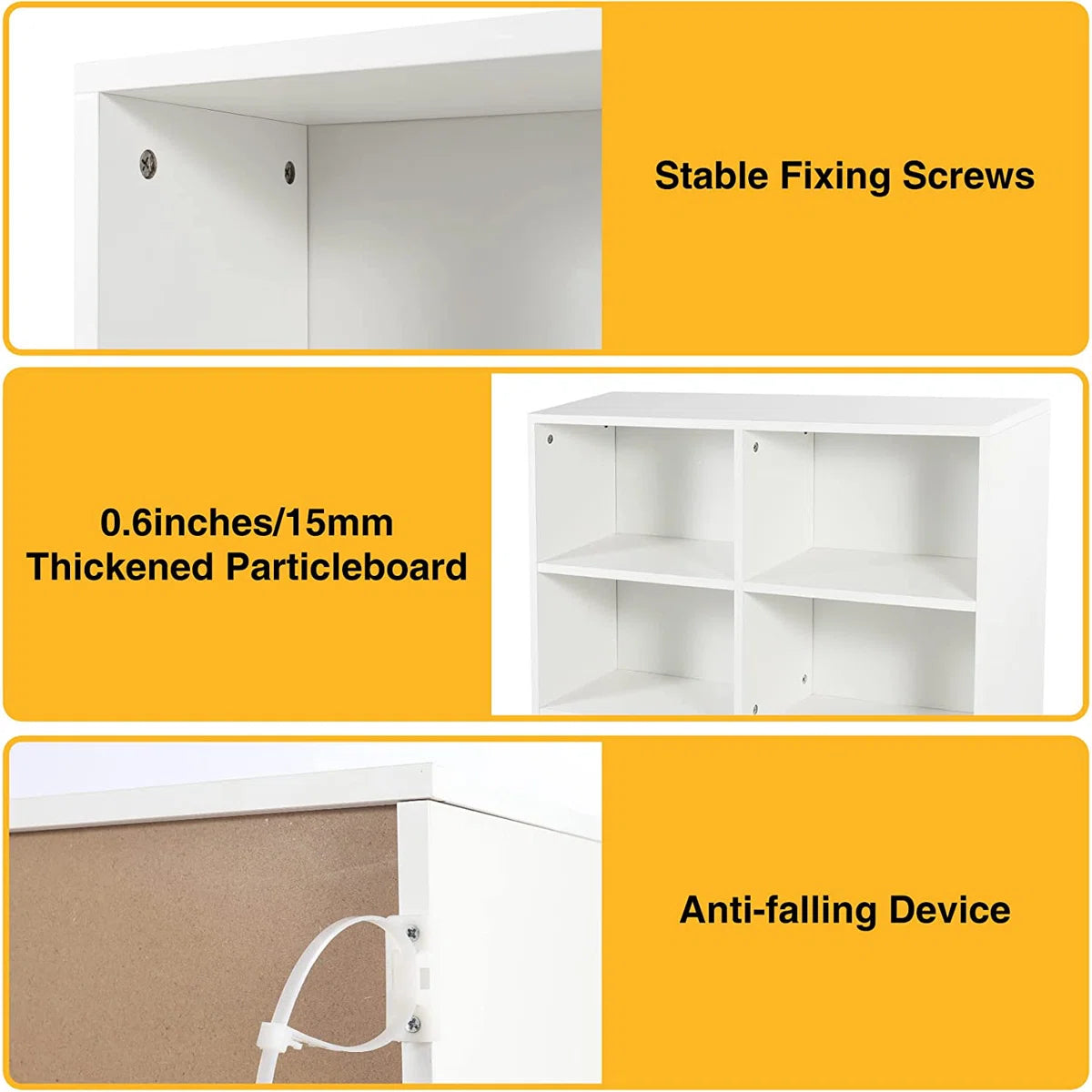 Kids Toy Storage Unit: Multifunctional Organiser with Heart Cutouts & Bottom Bin