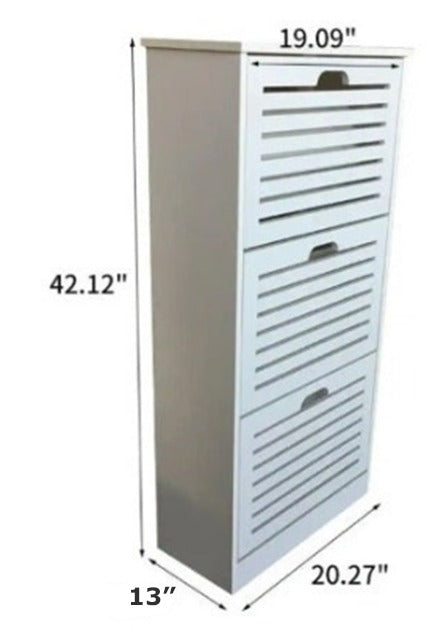 Shoe Rack: Wood 12 Pair Shoe Storage Cabinet