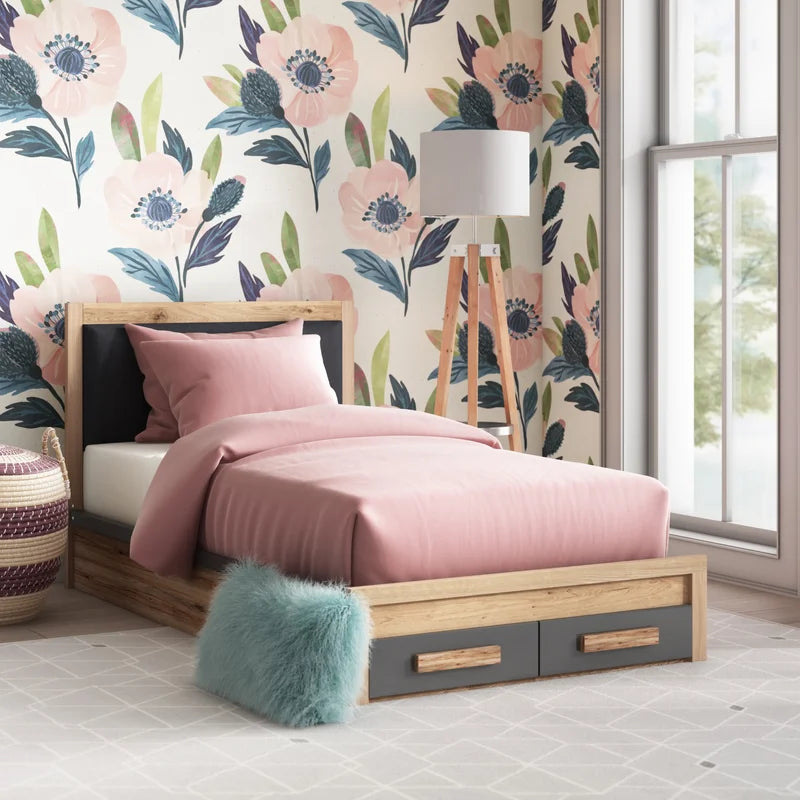 Single Bed: 2-Drawer Platform Bed