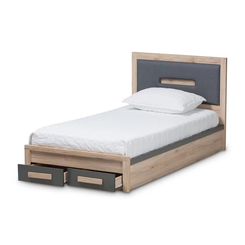 Single Bed: 2-Drawer Platform Bed