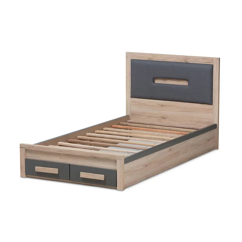 Single Bed: 2-Drawer Platform Bed