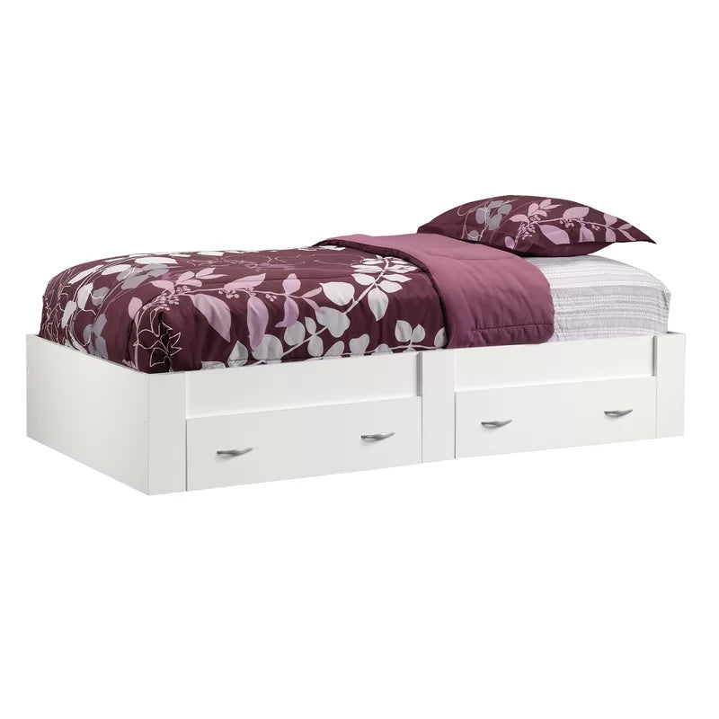 Single Bed: Bed with Drawers White