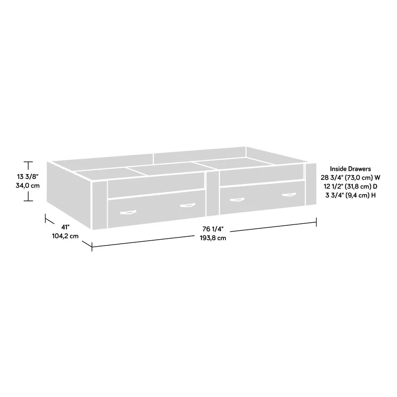 Single Bed: Bed with Drawers White
