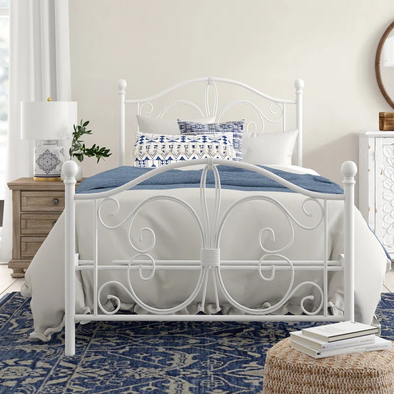 Single Bed: Metal Bed Modern Design