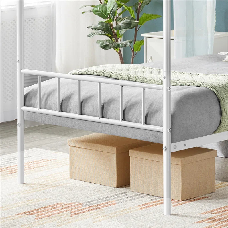 Single Bed: Metal Poster Bed