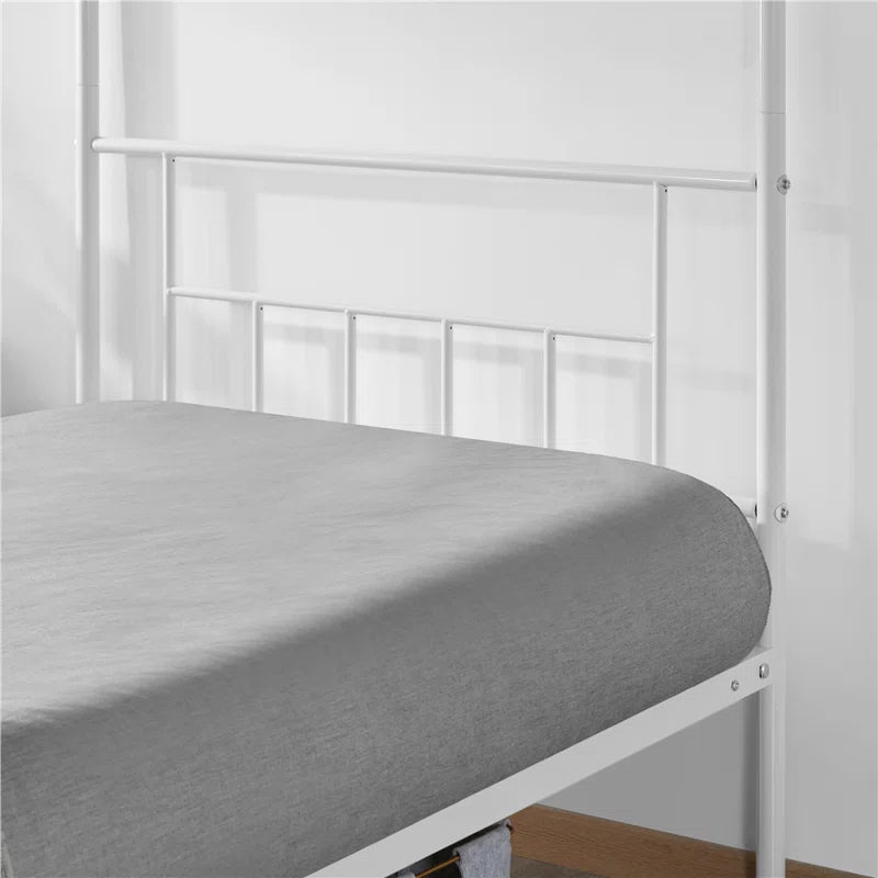 Single Bed: Metal Poster Bed