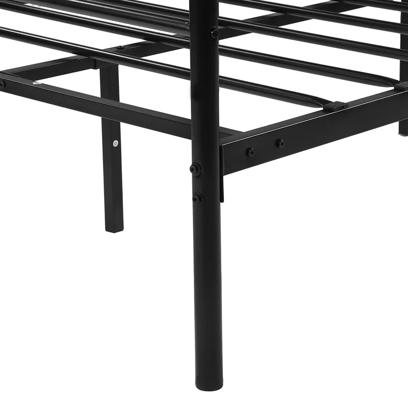 Single Bed: Modular Black Metal Bed