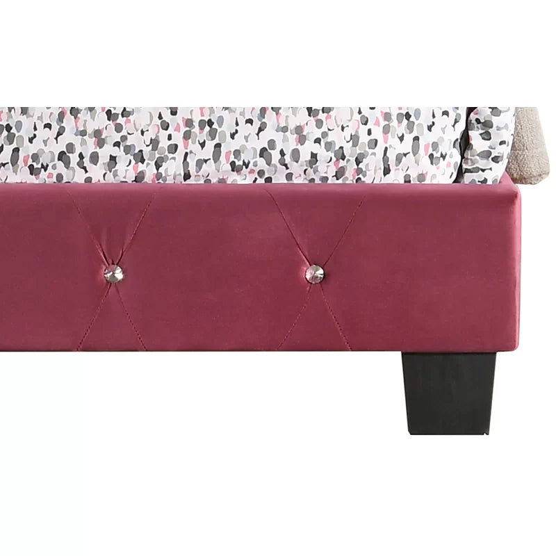 Single Bed: New Design Upholstered Bed Red