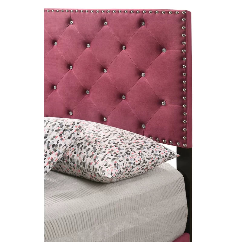 Single Bed: New Design Upholstered Bed Red