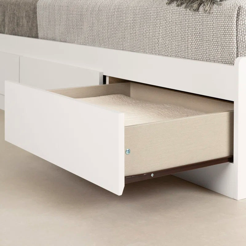 Single Bed: Platform Bed With Headboard Storage
