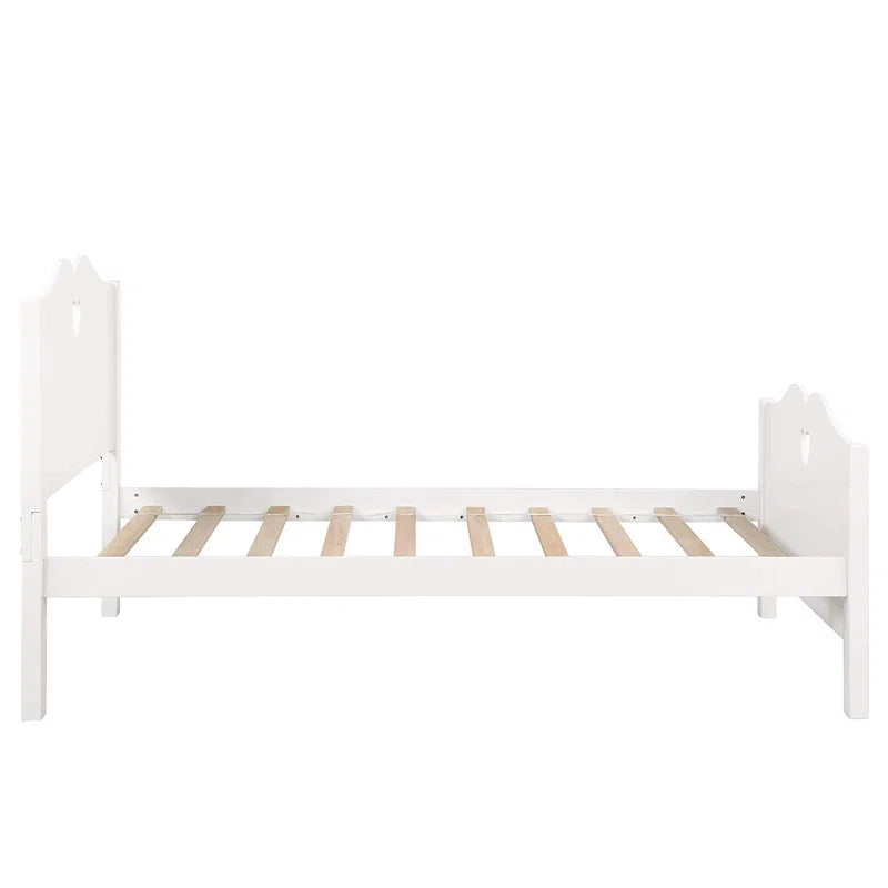 Single Bed: Solid Wooden Bed White
