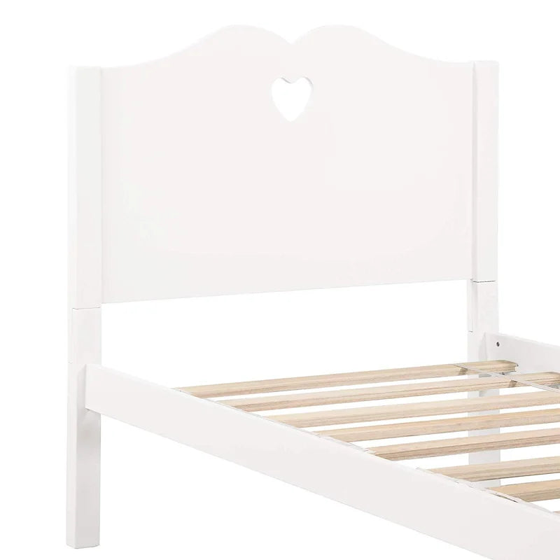 Single Bed: Solid Wooden Bed White