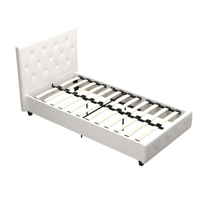 Single Bed: Upholstered Bed White