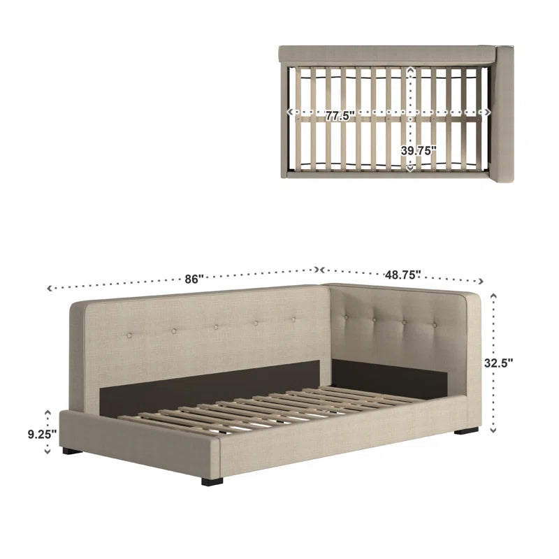 Single Bed: Upholstered Sofa Cum Bed