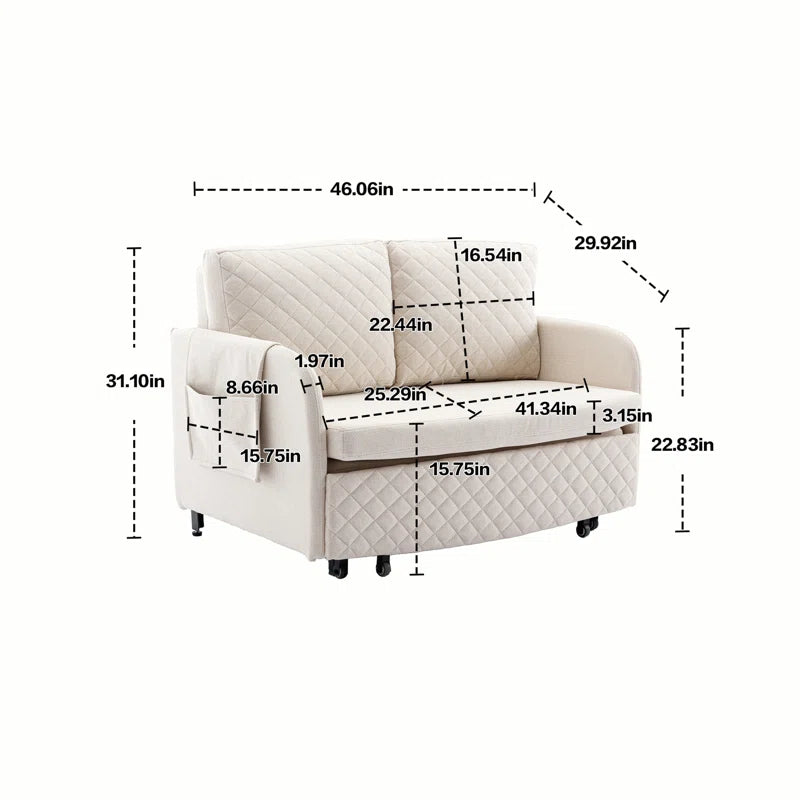 Sofa Bed: 45.97'' Upholstered Sofa Cum Bed