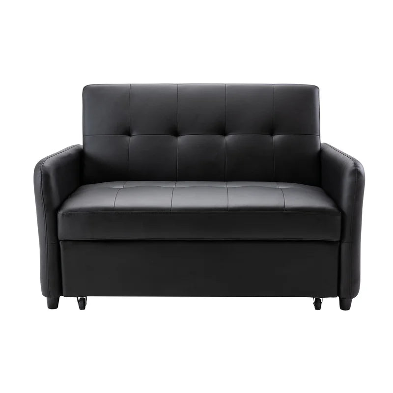 Sofa Bed: 51.5'' Leather Sleeper Sofa Cum Bed