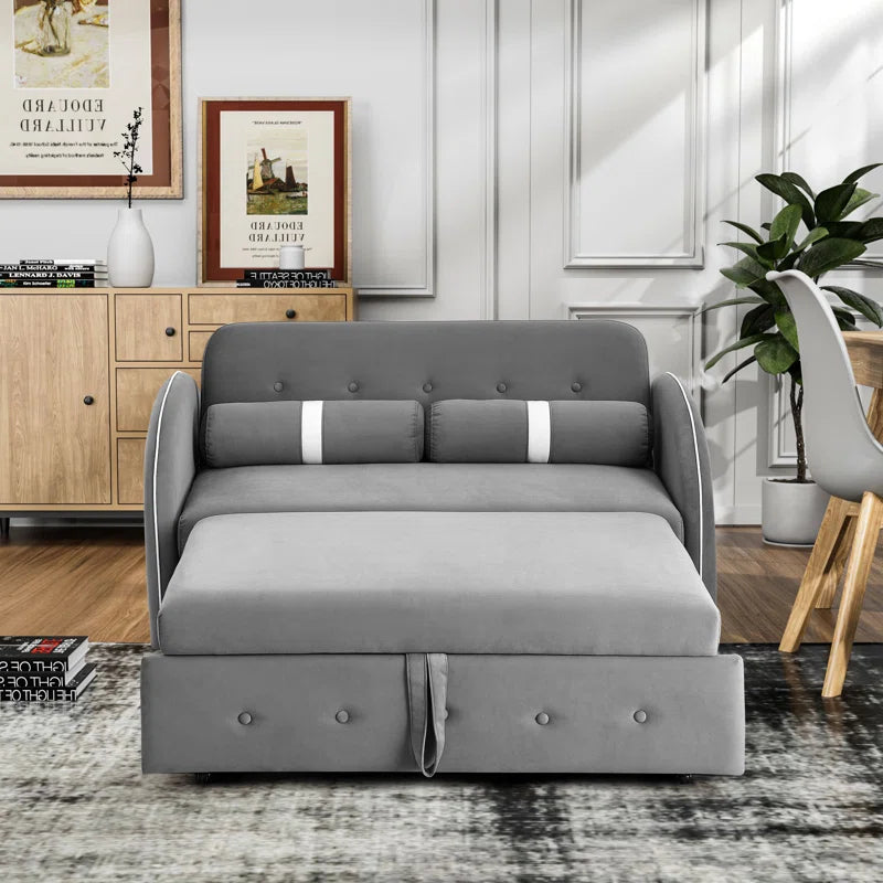 Sofa Bed: 55.5'' Upholstered Sleeper Sofa Cum Bed