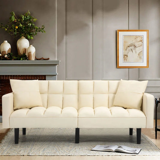 Sofa Bed: 74'' Upholstered Reclining Sofa Cum Bed