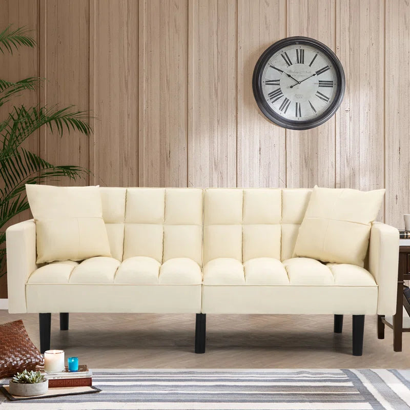 Sofa Bed: 74'' Upholstered Reclining Sofa Cum Bed