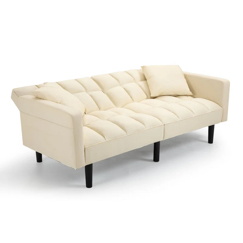 Sofa Bed: 74'' Upholstered Reclining Sofa Cum Bed