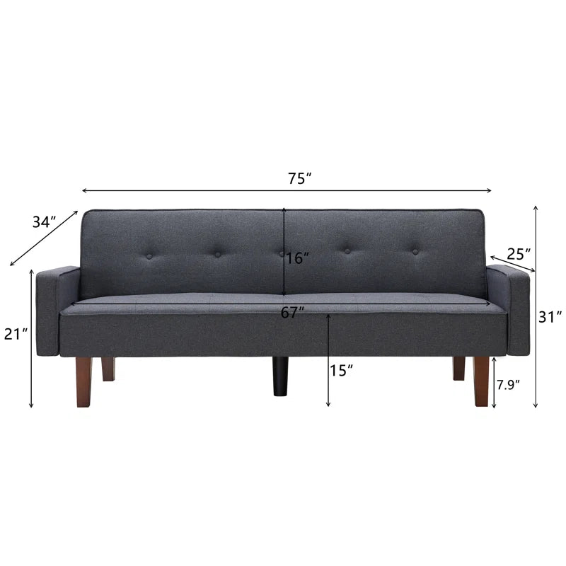 Sofa Bed: 75'' Upholstered Sleeper Sofa Cum Bed