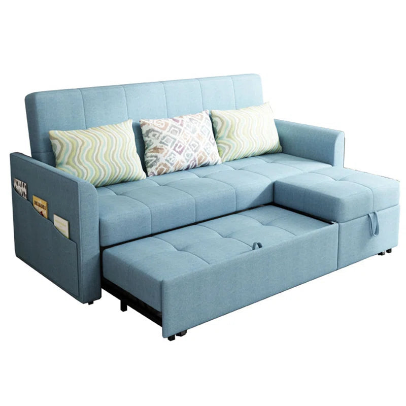 Sofa Bed: 82.7'' Upholstered Sleeper L Shape Sofa Cum Bed