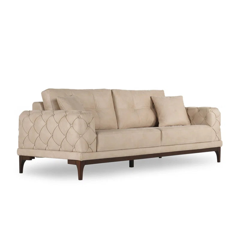 Sofa Bed: 86.6'' Leather Convertible Sofa Cum Bed