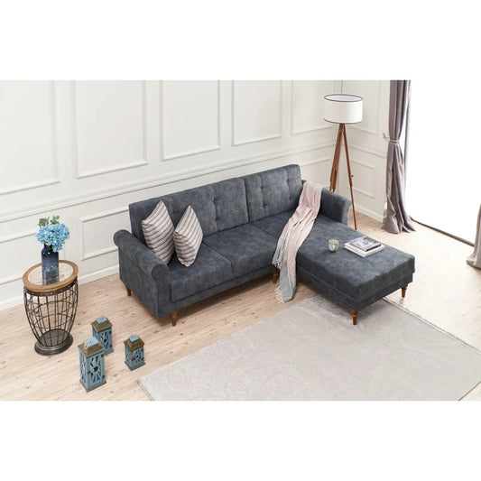 Sofa Bed: 89'' Upholstered L Shape Sofa Cum Bed