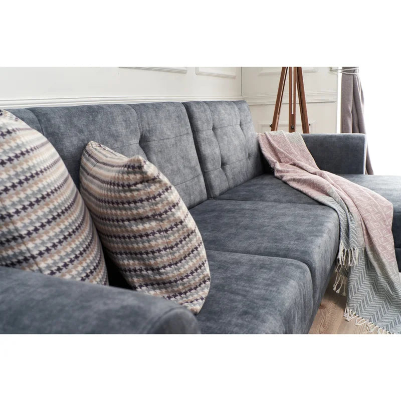 Sofa Bed: 89'' Upholstered L Shape Sofa Cum Bed