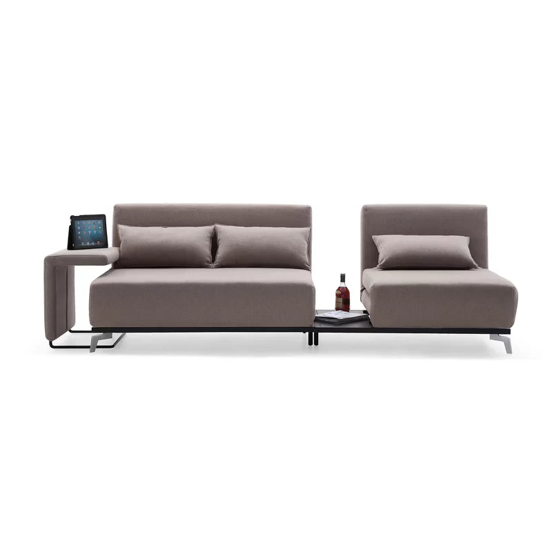 Sofa Bed: 90.9'' Upholstered Cushion Back Sofa Cum Bed