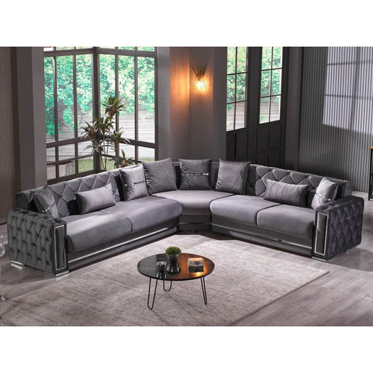 Sofa Bed: L Shape Sofa Cum Bed Black