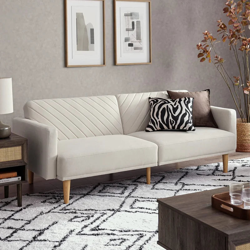 Sofa Cum Bed: 77.5'' Upholstered Convertible Sofa Bed