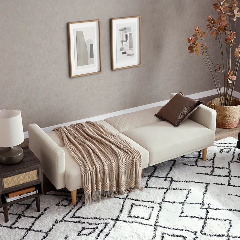Sofa Cum Bed: 77.5'' Upholstered Convertible Sofa Bed