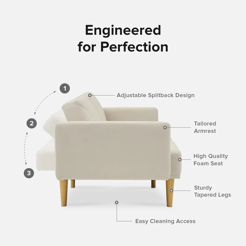 Sofa Cum Bed: 77.5'' Upholstered Convertible Sofa Bed