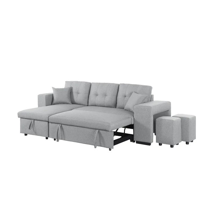 Sofa Cum Bed: Light Grey L Shape Sofa Cum Bed