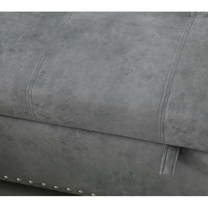 Sofa Cum Bed: Modern Wood Armrests, Full Size