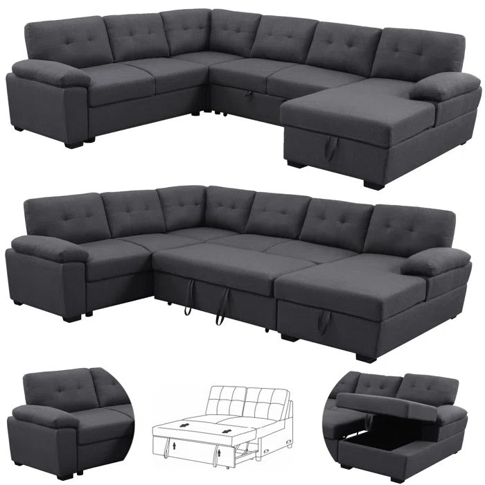 Sofa Cum Bed: Upholstered Sectional Sleeper Sofa & Chaise