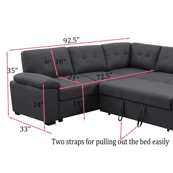 Sofa Cum Bed: Upholstered Sectional Sleeper Sofa & Chaise