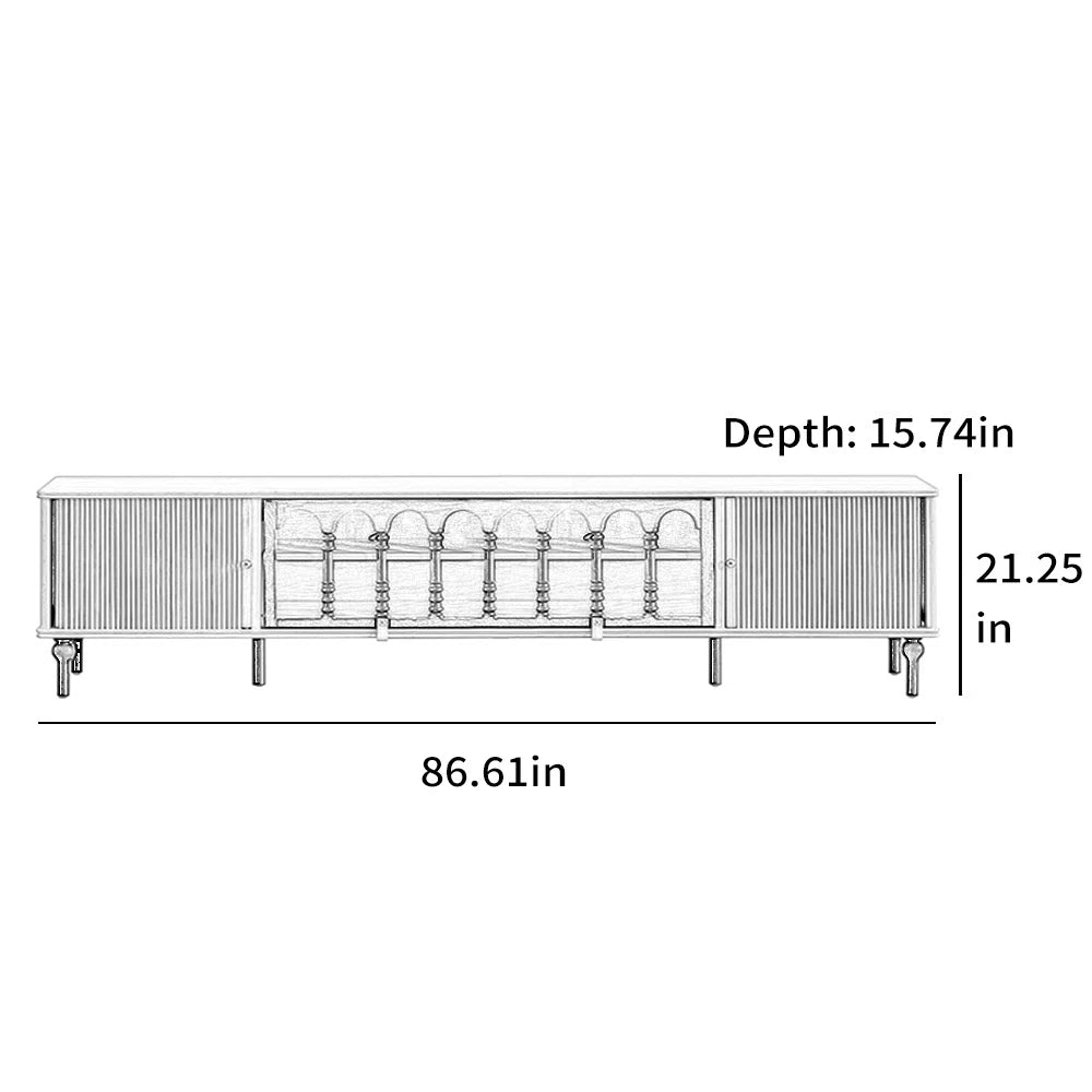 tv panel: Solid Wood tv panel with Open Shelving and No Drawers
