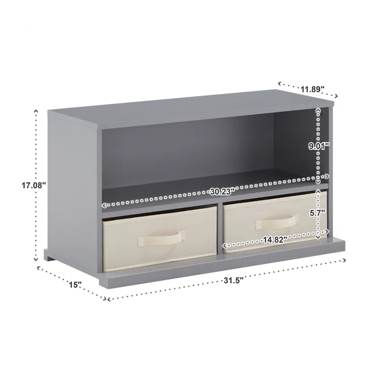 Kids Toy Storage Unit: 3-Bin Stackable Organiser with Shelf