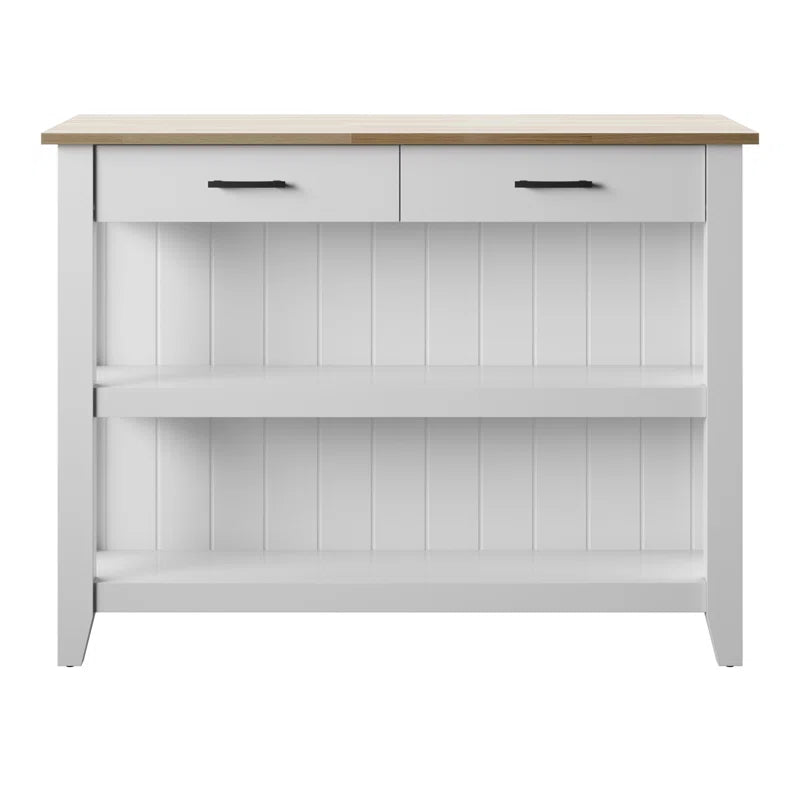 Kitchen Island Table: 18.75'' Wide Counter Height Modern Farmhouse Kitchen Cart with Open Storage