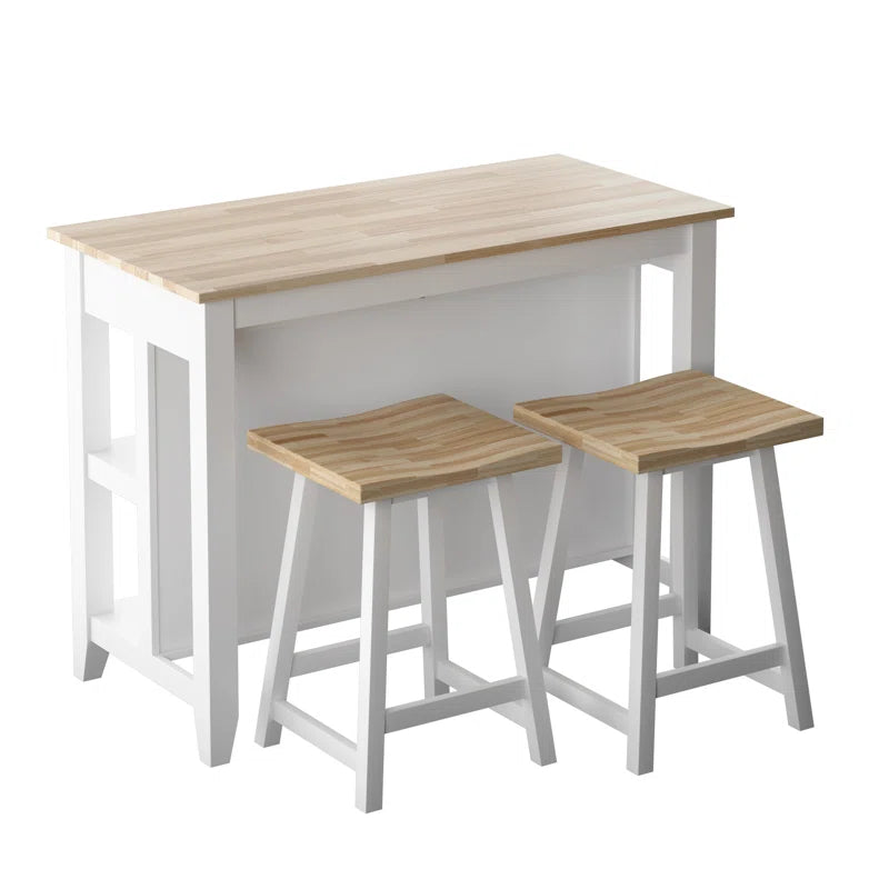 Kitchen Island Table: 18.75'' Wide Counter Height Modern Farmhouse Kitchen Cart with Open Storage