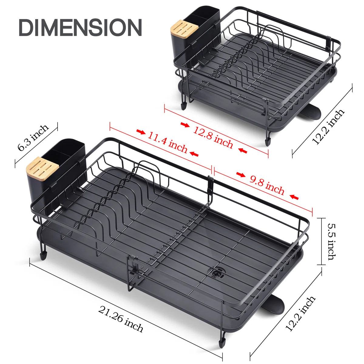 Kitchen Rack: Stainless Steel Kitchen Dish Rack, Adjustable Dish Drying Rack, Plate Rack, Extra Large Capacity Dish Drainer