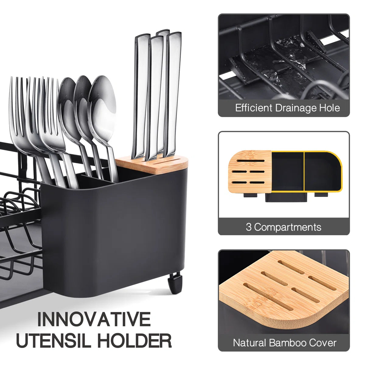 Kitchen Rack: Stainless Steel Kitchen Dish Rack, Adjustable Dish Drying Rack, Plate Rack, Extra Large Capacity Dish Drainer