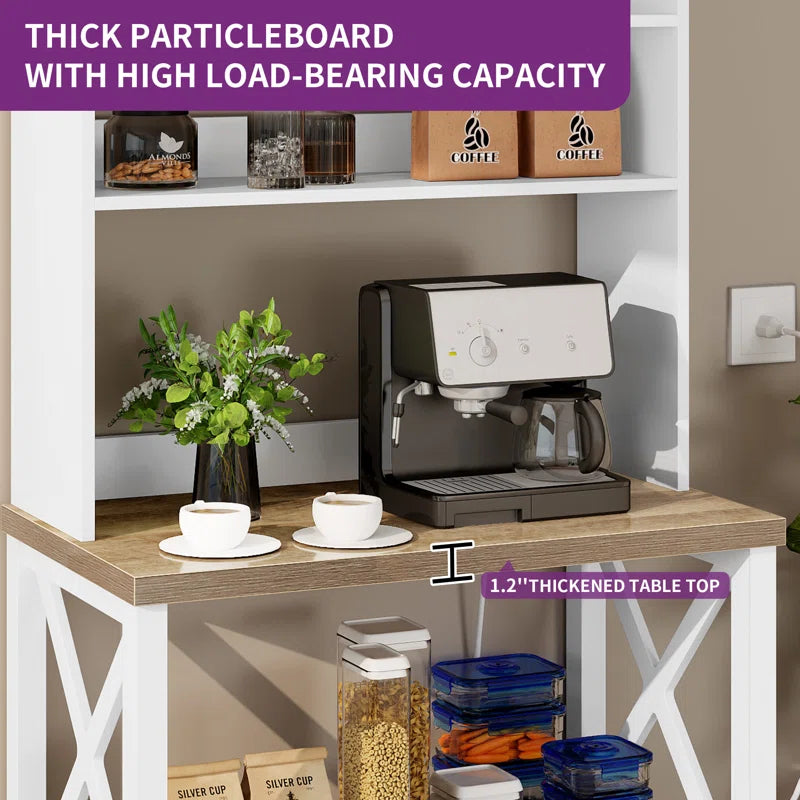 Kitchen Racks: 31.4'' Wood Standard Baker's Rack with Microwave Compatibility
